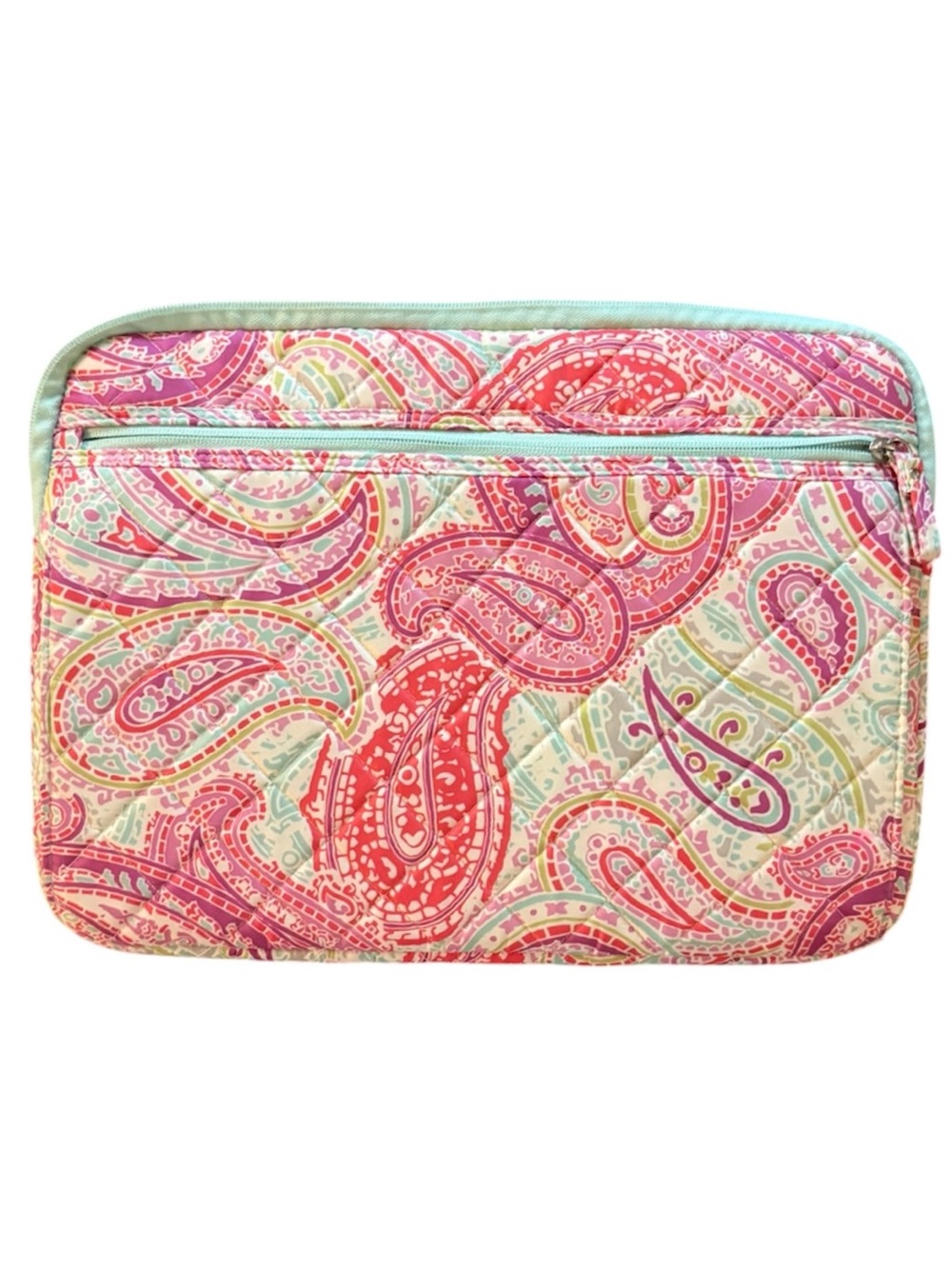 Studio C Quilted Paisley Pink Laptop Sleeve with Zippers 17 inch Laptop